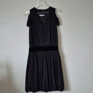 Marc Jacobs Silk Drop Waist Bubble Hem, Black Dress, Size 2 Occasion Romantic